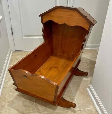 Photo of free Stained Wooden handmade cradle (Fair Lawn - near BWay station) #1