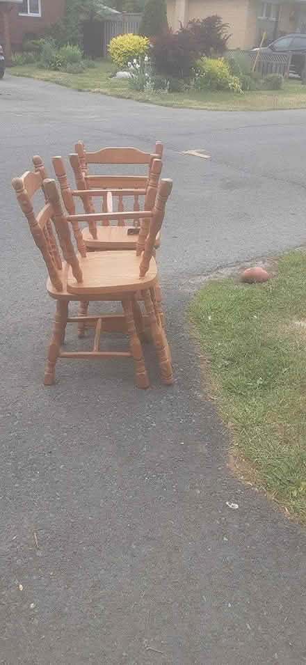 Photo of free 4 wooden chairs (Louis Lane Gloucester) #2