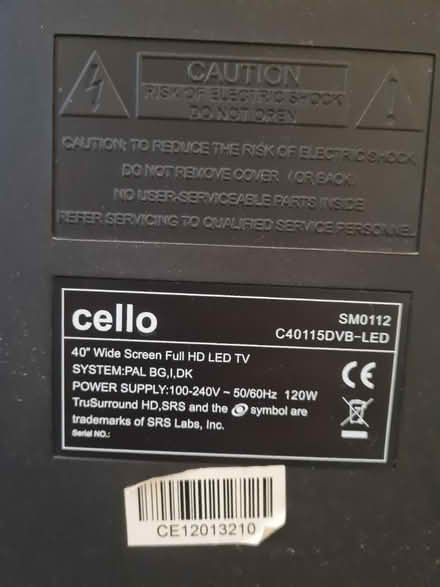 Photo of free Cello 40" TV (L7) #3