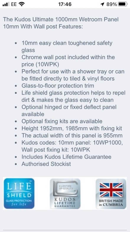 Photo of free Wet room glass panel (Billericay) #3