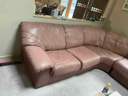 Photo of free Rose leather corner sectional sofa (Warminster) #3