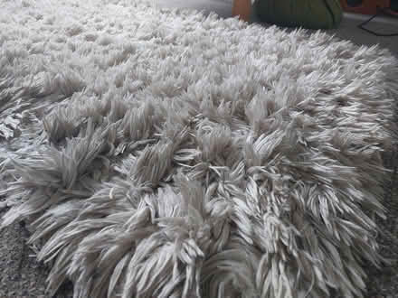 Photo of free Used small cream shaggy rug (Derby DE24) #3