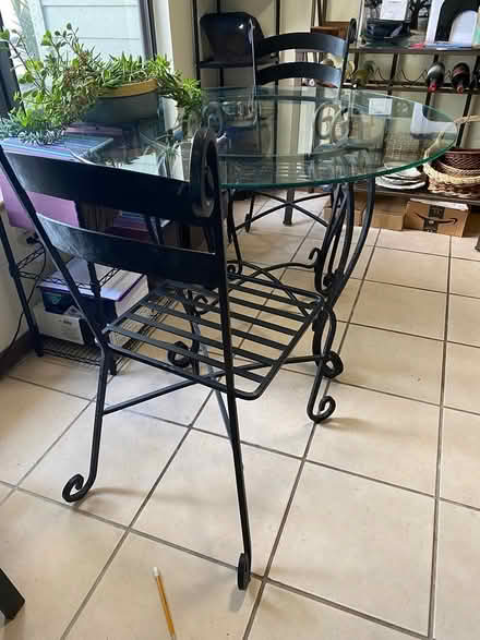 Photo of free Glass & iron 42” table & 2 chairs (Orlando Rosemont 32808) #2