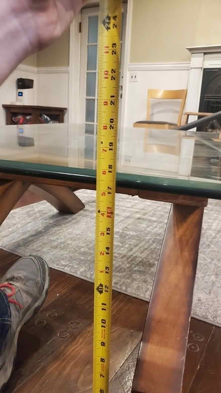 Photo of free Glass top wood base coffee table (Poughkeepsie) #2