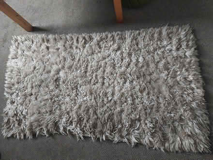 Photo of free Used small cream shaggy rug (Derby DE24) #2