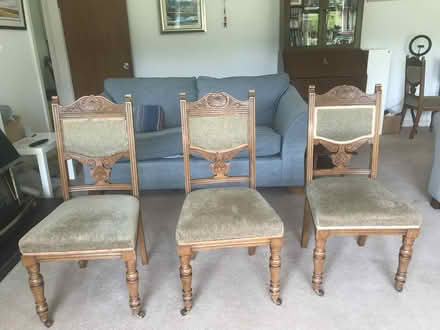 Photo of free Edwardian oak dining chairs (Dunlop, East Ayrshire) #2
