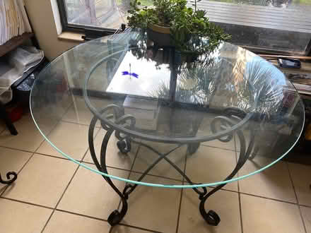 Photo of free Glass & iron 42” table & 2 chairs (Orlando Rosemont 32808) #1
