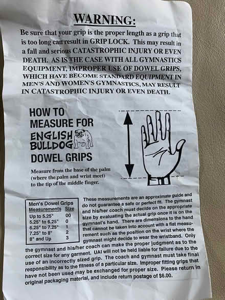 Photo of free Boys Bulldog gymnastics grips (Melrose (near Common)) #3