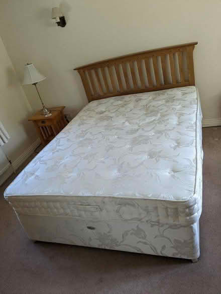 Photo of free Double bed, headboard and mattress (SN8) #2