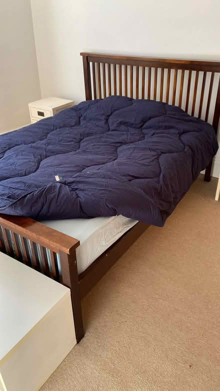 Photo of free Wooden bed frame and mattress (West Kensington, W14) #1