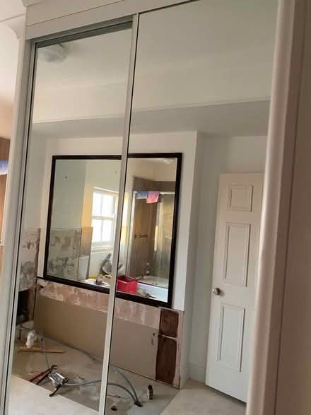 Photo of free 2 x Sliding Mirror Doors, Shelving and Track (Portsea PO1) #1