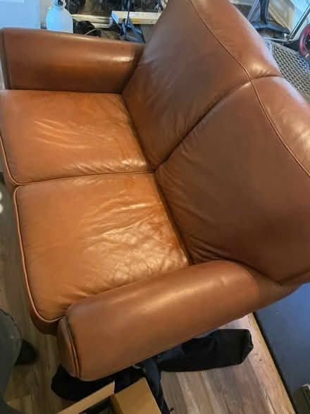 Photo of free Leather love seat (Carrollton) #1