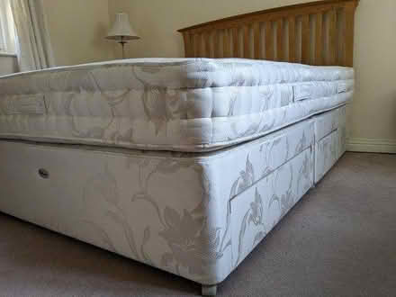 Photo of free Double bed, headboard and mattress (SN8) #1