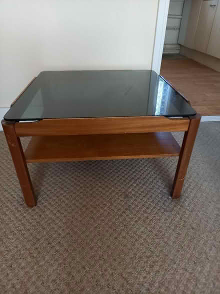 Photo of free Low glass topped table with shelf (Isleworth TW7) #1