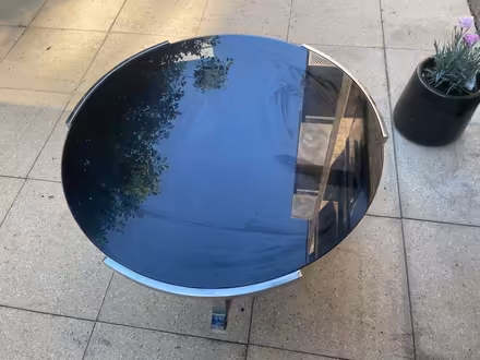 Photo of free Round black glass & chrome table (Old Street) #3