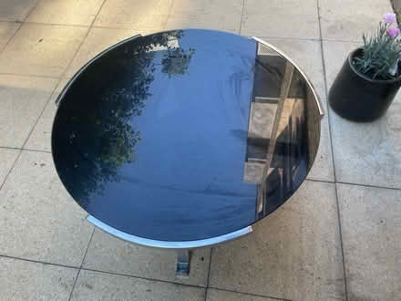 Photo of free Round black glass & chrome table (Old Street) #3