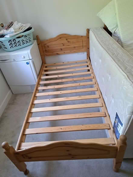 Photo of free 2 wooden framed single beds (Rotherham S61) #1