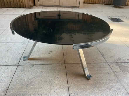 Photo of free Round black glass & chrome table (Old Street) #2