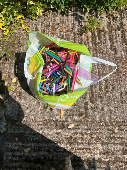 Photo of free Bag of coloured pencils and rulers (Riddlesden) #1