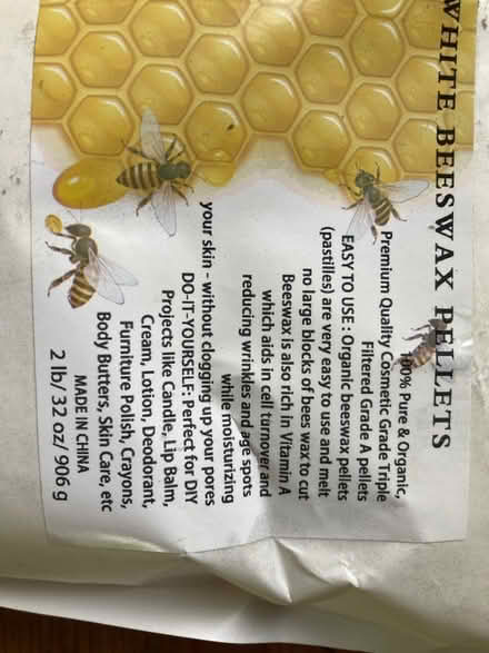 Photo of free 2 lb bag white beeswax pellets (Germantown) #2