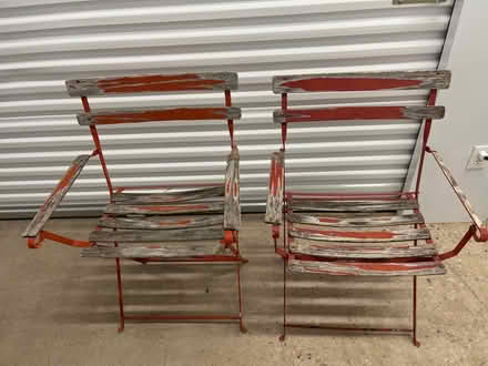 Photo of free 2 Sturdy Wood and Metal Chairs (Mineral and Santa Fe) #2