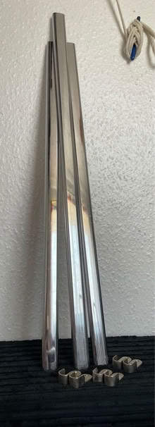 Photo of free 3 chrome oval wardrobe rails (Broomhall S10) #1