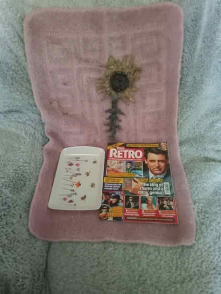 Photo of free Bathmat, tray, and clay sunflower (Pendleton M6) #1