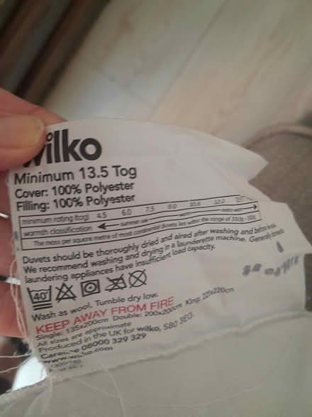 Photo of free KingSize Duvet 13.5tog (Bishops Walatham, SO32) #2