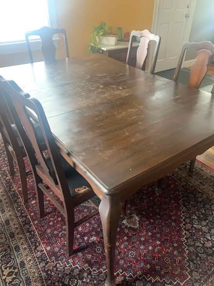 Photo of free Antique DR table & 6 chairs (Brandley Road, Watertown) #3