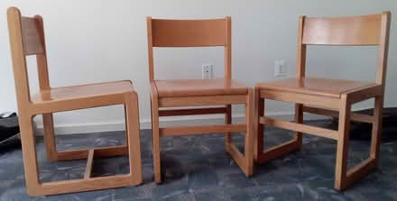 Photo of free Wood chairs - very sturdy (3) (Camden - across from Rutgers) #1