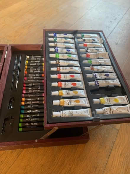 Photo of free Art set in wooden case (Sedgley DY3) #4
