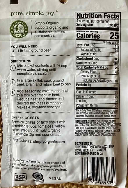 Photo of free Packet of taco seasoning (Upper Darby) #2