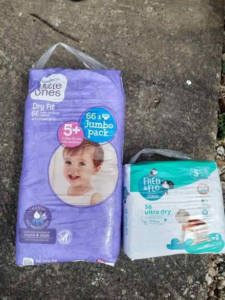 Photo of free Size 5+ nappies (102 nappies) (Stow on the wold) #1
