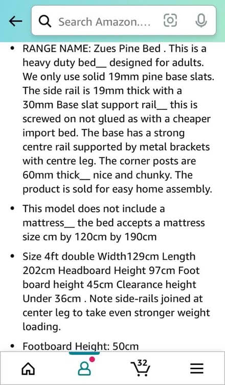 Photo of free Small double bed frame (HX3) #3