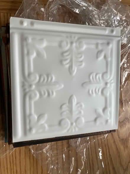 Photo of free 6x6” tin tile samples, multi-color (NE 10th and Knott St) #1
