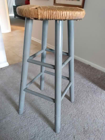 Photo of free Gray and wicker-ish barstool (Northeast Fort Wayne) #2