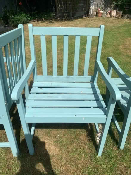 Photo of free 4 Wooden Garden Chairs (Ware, SG12) #2