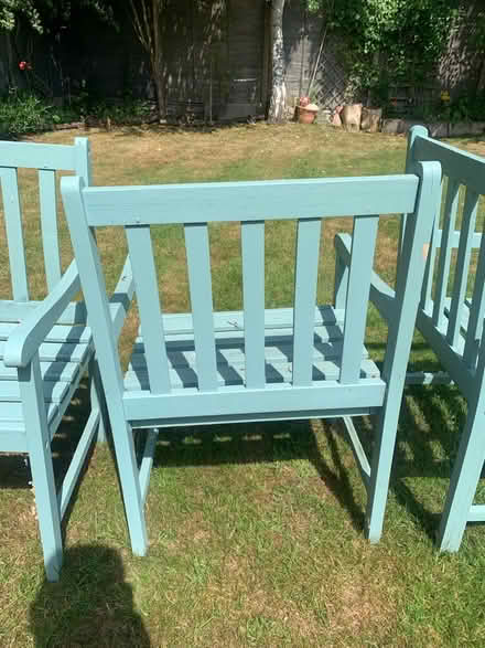 Photo of free 4 Wooden Garden Chairs (Ware, SG12) #3