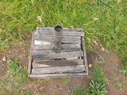 Photo of free Parasol base for outdoor dining set, needs an upcycle / refurb (Mold CH7) #1