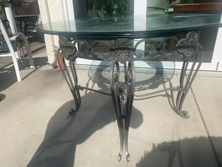 Photo of free Outside glass top table (Saratoga) #3