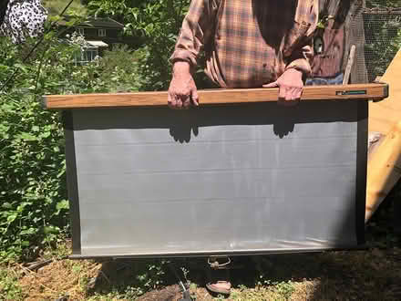 Photo of free hanging projection screen (Forest Knolls--west of Fairfax) #1