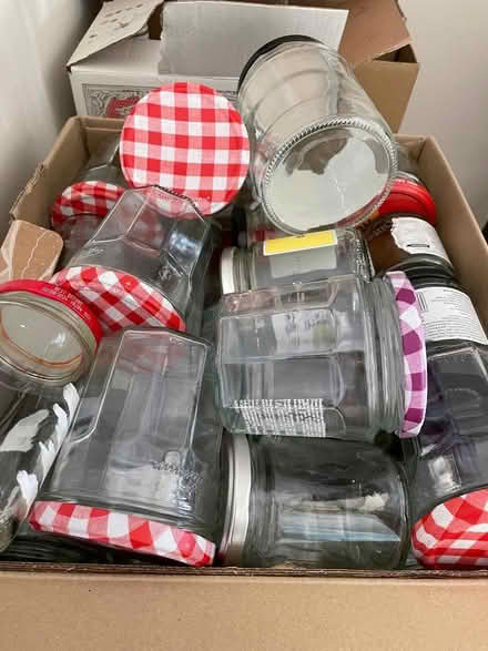 Photo of free Box of jam jars, all clean with their lids (Cutteslowe OX2) #1
