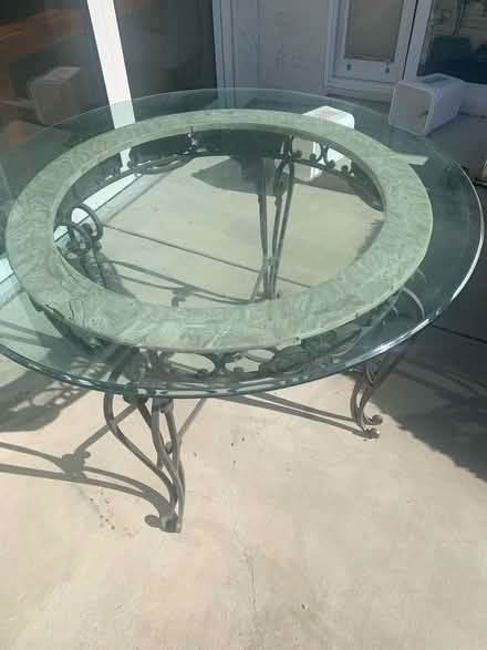 Photo of free Outside glass top table (Saratoga) #4