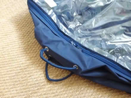Photo of free Lightweight blue fabric/clear plastic storage bag (Westbury Fields BS9) #1