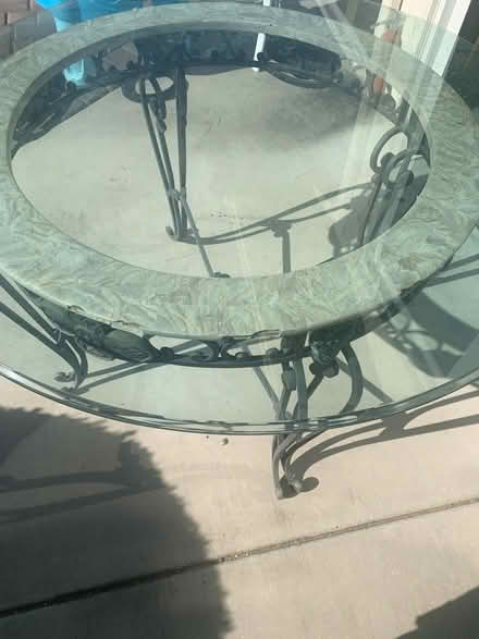 Photo of free Outside glass top table (Saratoga) #2