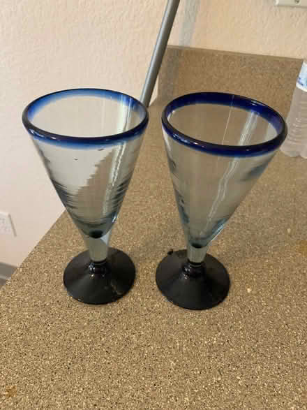Photo of free 2 Blue accent goblets (Near Washington Square) #1
