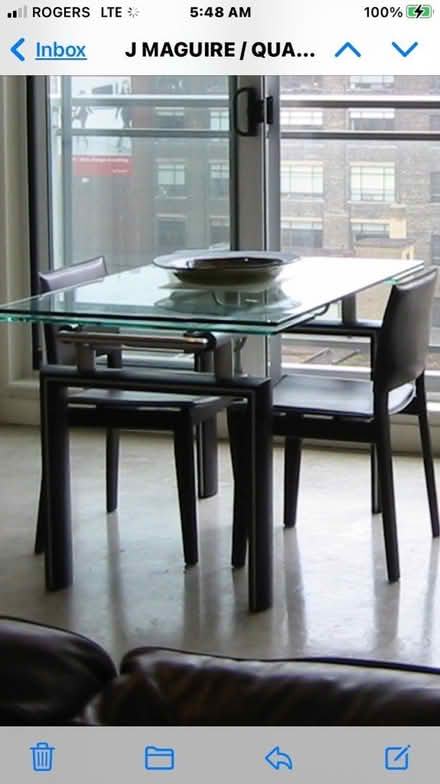 Photo of free Glass Dining table (Mid town Toronto) #1