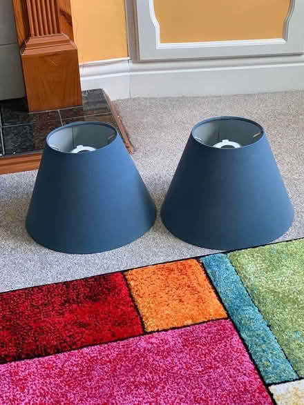 Photo of free 2 x blue lampshades (LA1 Bowerham) #1