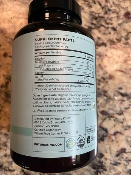 Photo of free half jar vegan probiotic gummies (Takoma Park, MD) #2