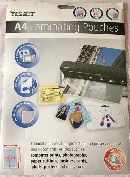 Photo of free A4 Laminator and Pouches (LE7 9 Scraptoft) #3